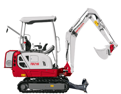 Materialhantering Takeuchi TB216 minigrävare från Kendrill